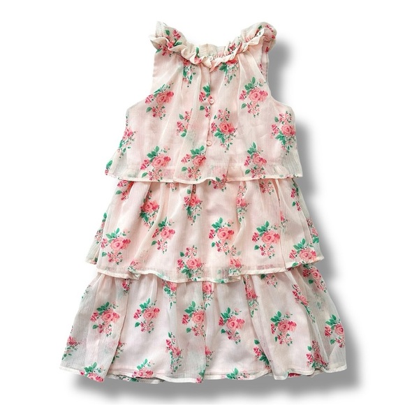 Janie & Jack | Floral Tiered Chiffon Dress (8) 💐 - Picture 7 of 10